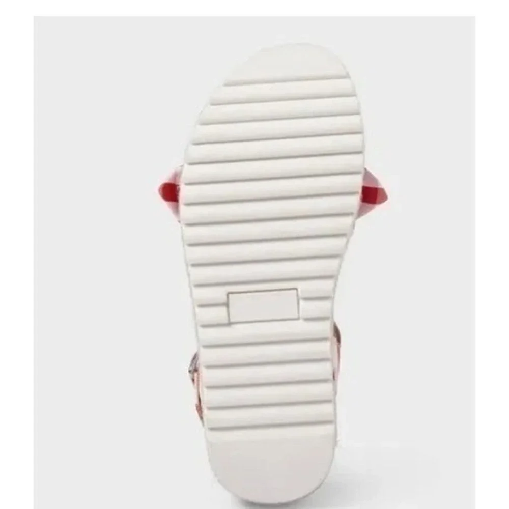 Big Girls Sandals by Cat & Jack Daphne Gingham Red Size 1 New With Tags
